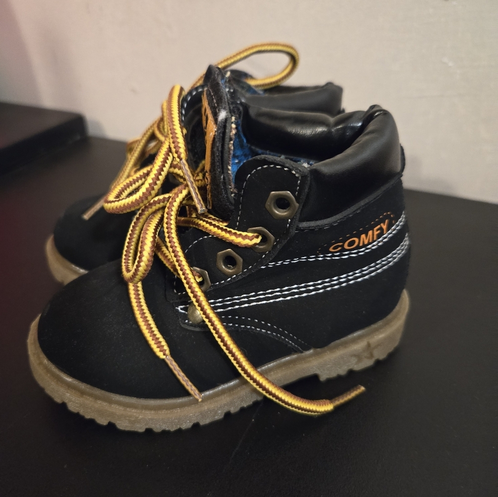 NWOT Black Baby Work Boots - Picture 2 of 7
